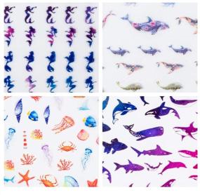 img 2 attached to 🐠 OLYCRAFT 8 Sheets Resin Decorative Films - Transparent Image Sheets for Resin Sea World Art - Mermaid, Whale, Shell, Starfish, Jellyfish, Coral - Resin Filling Material for Resin Crafting