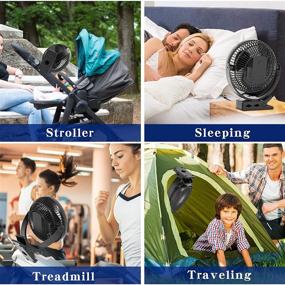 img 3 attached to Svinkal 360°Rotating Airflow Suitable Dormitories Strollers （Black）