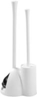 🚽 efficient bathroom cleaning and storage solution: idesign una plastic toilet bowl brush and plunger combo set in white logo