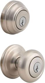 img 4 attached to 🔒 Enhanced Security Combo: Kwikset Juno Keyed Entry Door Knob and Deadbolt Pack with Microban Antimicrobial Protection and SmartKey Security in Satin Nickel