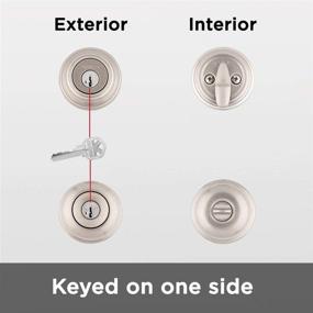 img 2 attached to 🔒 Enhanced Security Combo: Kwikset Juno Keyed Entry Door Knob and Deadbolt Pack with Microban Antimicrobial Protection and SmartKey Security in Satin Nickel
