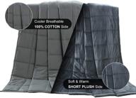 🛏️ reversible weighted blanket: cool cotton top with soft minky bottom, 7lbs plush weighted blankets, premium cozy fleece weight comforter with fuzzy feel, twin/full size (41"x60") for kids, children, toddlers - gray logo