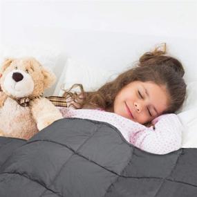 img 3 attached to 🛏️ Reversible Weighted Blanket: Cool Cotton Top with Soft Minky Bottom, 7lbs Plush Weighted Blankets, Premium Cozy Fleece Weight Comforter with Fuzzy Feel, Twin/Full Size (41"x60") for Kids, Children, Toddlers - Gray