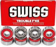 trouble skateboards titanium longboard abec 9 skate bearings - gold set logo