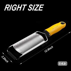 img 3 attached to 🍋 Versatile Premium Lemon Zester & Cheese Grater: Sharp Stainless Steel Blades, Handle, Dishwasher Safe - Ideal for Parmesan, Citrus, Ginger, Garlic, Fruits, Kitchen (Yellow)