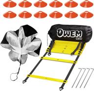 🏃 owemtech speed agility training equipment: 20ft long agility ladder + resistance parachute - ideal for football, basketball, baseball drill & kids exercise: leisure sports logo