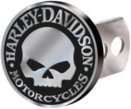 harley-davidson willie g skull hitch cover - brushed silver 2283: a stylish and durable hitch plug for your harley-davidson logo