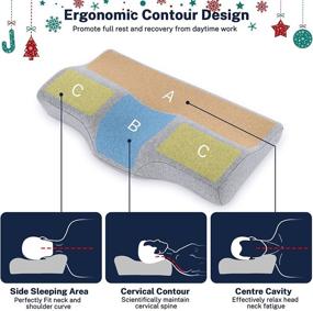 img 3 attached to 🌙 Orthopedic Pillow Misiki: Best Cervical Pillow for Neck Pain Relief, Contour Memory Foam Pillow for Deep Sleep, Ergonomic Neck Support for Side, Back and Stomach Sleepers - Washable Pillowcase Included