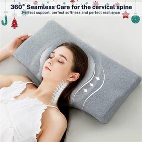 img 2 attached to 🌙 Orthopedic Pillow Misiki: Best Cervical Pillow for Neck Pain Relief, Contour Memory Foam Pillow for Deep Sleep, Ergonomic Neck Support for Side, Back and Stomach Sleepers - Washable Pillowcase Included