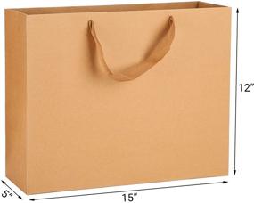 img 3 attached to 🛍️ Kraft Paper Shopping Bags with Handles, Eusoar 20pcs, 15x5x12 inches, Perfect for Lunch, Merchandise, Boutique Retail, Parties, Weddings