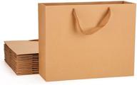 🛍️ kraft paper shopping bags with handles, eusoar 20pcs, 15x5x12 inches, perfect for lunch, merchandise, boutique retail, parties, weddings logo