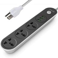 fanlide power strip: 3-outlet usb charging station with 6ft cord for cruise ship and dorm room, 2500w circuit breaker, child safe door - multi plug extender logo