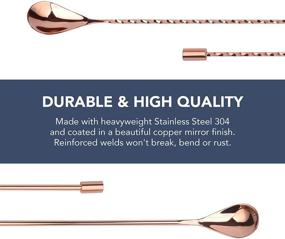 img 2 attached to 🥄 Copper Bar Spoons Set | A Bar Above - Spiral & Smooth Handle | Professional & Home Cocktail Mixing Spoons - 2pc