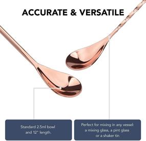 img 1 attached to 🥄 Copper Bar Spoons Set | A Bar Above - Spiral & Smooth Handle | Professional & Home Cocktail Mixing Spoons - 2pc