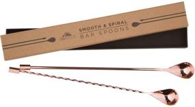 img 4 attached to 🥄 Copper Bar Spoons Set | A Bar Above - Spiral & Smooth Handle | Professional & Home Cocktail Mixing Spoons - 2pc