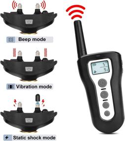 img 3 attached to Casfuy Dog Training Collar with Remote - 1000ft Range Electric Shock Collar for 2 Dogs: Rechargeable, Waterproof, Beep Vibration Shock: Small Medium Large Dogs