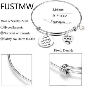 img 2 attached to 👶 Babysitter Gift: FUSTMW Babysitter Bracelet - Special Thank You Jewelry for Babysitters, Nannies, Daycare Nurses, and Caregivers - Appreciation Gift for Care Providers