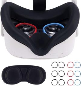 img 4 attached to 🔒 Пакет полной защиты: Кольцо противоцарапинного покрытия для Oculus Quest 2/Quest/Rift S/Go, с защитным ковриком для линз и салфеткой