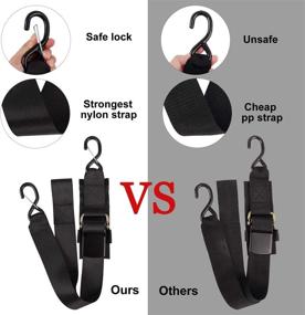 img 1 attached to Ayaport Marine Trailer Tie-Down Straps for Kayaks and Canoes - Transom and Bow/Stern Securing - 2 Pack, Black