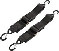ayaport marine trailer tie-down straps for kayaks and canoes - transom and bow/stern securing - 2 pack, black логотип