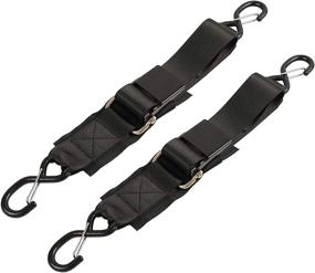 img 4 attached to Ayaport Marine Trailer Tie-Down Straps for Kayaks and Canoes - Transom and Bow/Stern Securing - 2 Pack, Black