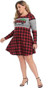 img 3 attached to 🎄 HDE Women's Christmas Sweater Sleeve Dress Clothing