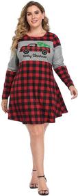 img 1 attached to 🎄 HDE Women's Christmas Sweater Sleeve Dress Clothing