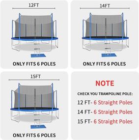 img 3 attached to 🤸 ACWARM HOME Trampoline Net - 12 14 15FT Replacement Safety Enclosure for Round Frame Trampolines