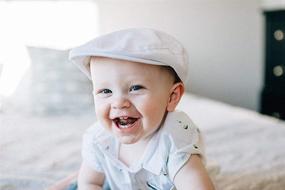 img 2 attached to 👶 Stylish White Scally Cap for Your Baby's Baptism or Christening: Born to Love Jeff Driver Cap