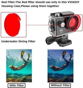 img 3 attached to 📷 VVHOOY Waterproof Case Dive Housing with Red Filter - Ultimate Protection for AKASO EK7000/EKEN H9R/REMALI/FITFORT/DROGRACE WP350 Action Camera