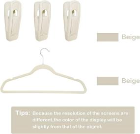 img 2 attached to 👗 TOFIIGREM Velvet Hanger Clips for Pants & Skirts - Pack of 20 Beige Non-Slip Clips for Ivory Velvet Hangers