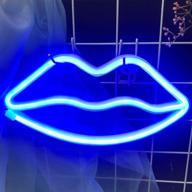 neon lips sign - wall decor neon lights for bedroom, usb/battery powered, light up signs for bar, christmas party, baby kids girls room - blue neon sign логотип