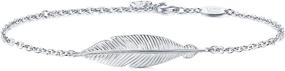 img 4 attached to Lucky Feather Bracelet for Women - AmorAime 925 Sterling Silver Adjustable Jewelry for Girls, Perfect for Birthday or Mother's Day