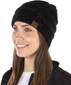 img 4 attached to Funky Junque Exclusives: Women's Ribbed Knit Beanie - Soft & Warm Solid Skull Cap