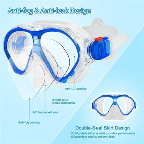 img 1 attached to 🤿 Gintenco Kids Snorkel Set: Leak-Free Anti-Fog Snorkeling Gear for Youth - Panoramic 180° View