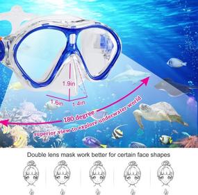 img 3 attached to 🤿 Gintenco Kids Snorkel Set: Leak-Free Anti-Fog Snorkeling Gear for Youth - Panoramic 180° View