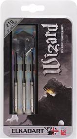 img 1 attached to 🎯 Premium Elkadart Wizard Steel Tip Darts Set with Travel Case - 80% Tungsten for High Performance!