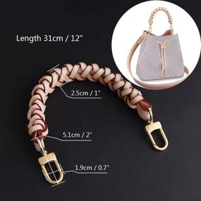 img 2 attached to Genuine Leather Braided Top Handle for LV Beaubourg Hobo Neonoe Strap Pouch Pochette Bag Purse, Short Handle