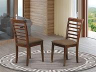 🪑 luxurious east west furniture mlc-mah-c milan mahogany dining chair set - elegant linen fabric seat, solid wood design - set of 2 logo