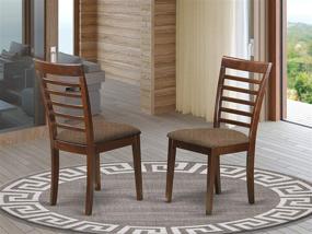 img 2 attached to 🪑 Luxurious East West Furniture MLC-MAH-C Milan Mahogany Dining Chair Set - Elegant Linen Fabric Seat, Solid Wood Design - Set of 2