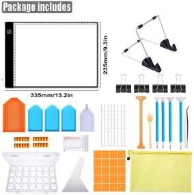 img 3 attached to 💡 A4 LED Light Pad Kit for Diamond Painting - Tracing Light Table for DIY 5D Diamond Painting with Adjustable Brightness for Full and Partial Drill Projects