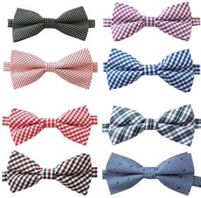 img 1 attached to 🐾 PET SHOW Plaid Dog Bow Ties: Adjustable Bowties for Dogs & Cats – Pack of 8