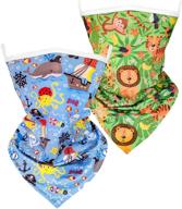 2pcs neck gaiter with ear loops - hzran kids bandanas face mask, back to school scarf logo