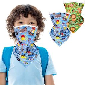 img 3 attached to 2PCS Neck Gaiter with Ear Loops - Hzran Kids Bandanas Face Mask, Back to School Scarf