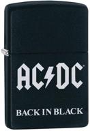 zippo ac/dc black matte pocket lighter: rock out with style and durable ignition logo