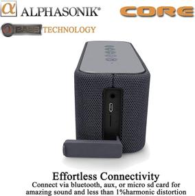 img 3 attached to 🔊 Alphasonik CORE Домашний беспроводной портативный динамик с улучшенным звуком HD, глубоким басом, встроенным микрофоном, Micro USB, Auxilliary 3,5 мм и батареей емкостью 2000 мАч для iPhone, Samsung