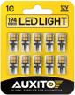 auxito 194 led light bulb amber yellow 168 2825 w5w t10 wedge 14-smd led replacement bulbs for car dome map door courtesy license plate lights logo