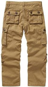 img 3 attached to 👖 Raroauf Boys Casual Cargo Pants - Boys' Uniform Pant with 8 Pockets, Ideal Kids Outdoor Hiking Trousers