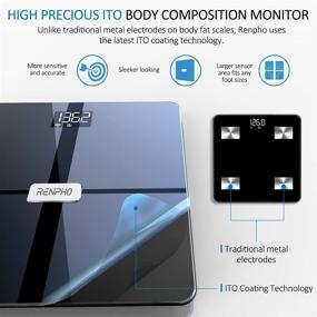 img 2 attached to 📊 RENPHO Premium Wi-Fi Bluetooth Scale: Smart Digital Bathroom Weight BMI Body Fat Scale with ITO Coating Technology - Dark Blue