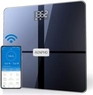 📊 renpho premium wi-fi bluetooth scale: smart digital bathroom weight bmi body fat scale with ito coating technology - dark blue logo